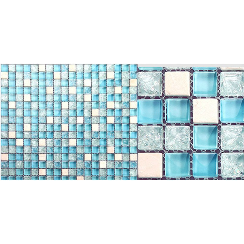 Wall Tile Stickers Custom Gl Mosaic Tile Sheets Blue Ice Crystal Backsplash Kitchen