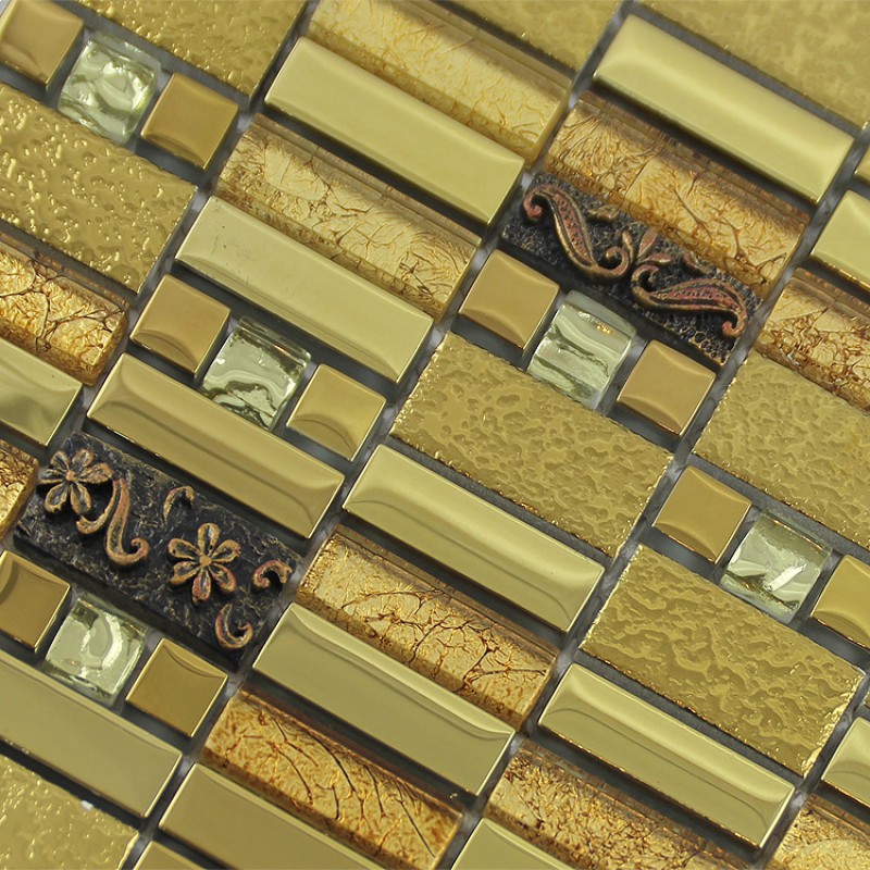 Metal Wall Tiles gold crystal glass mosaic tile diamond art wall plated metal tile Metal Wall Tiles gold crystal glass mosaic tile diamond art wall plated metal tile