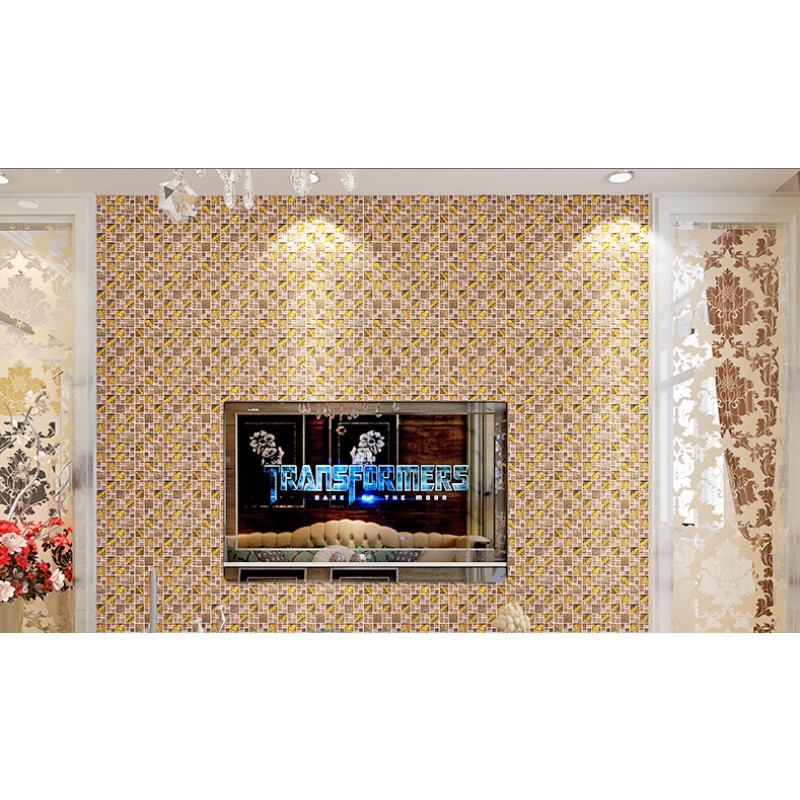 Glass and metal backsplash tiles for kitchen and bathroom bronze ...