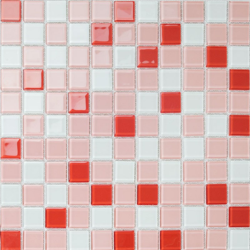 Kitchen Tiles Pink glass mosaic tile sheets square pink and white blend random Kitchen Tiles Pink glass mosaic tile sheets square pink and white blend random