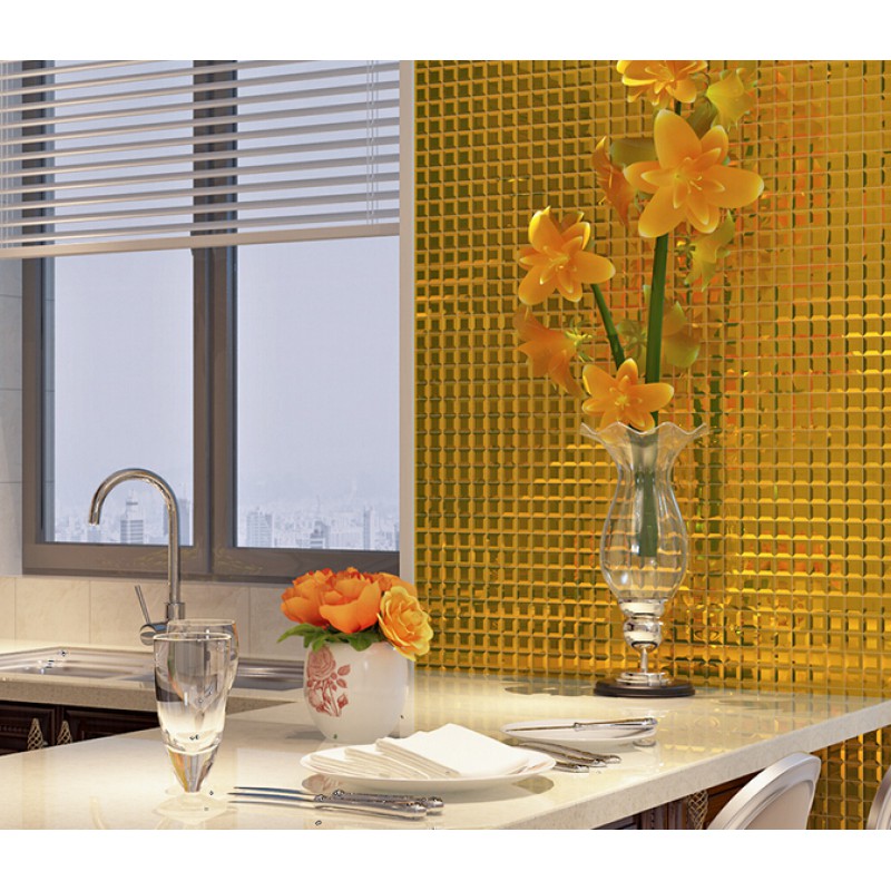 Pyramid glass tile backsplash ideas bathroom mosaic mirror ...