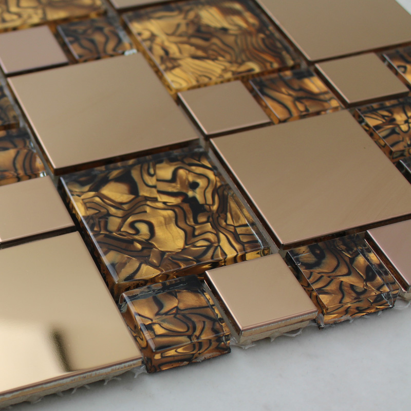 Gold stainless steel backsplash for kitchen and bathroom metal and ...