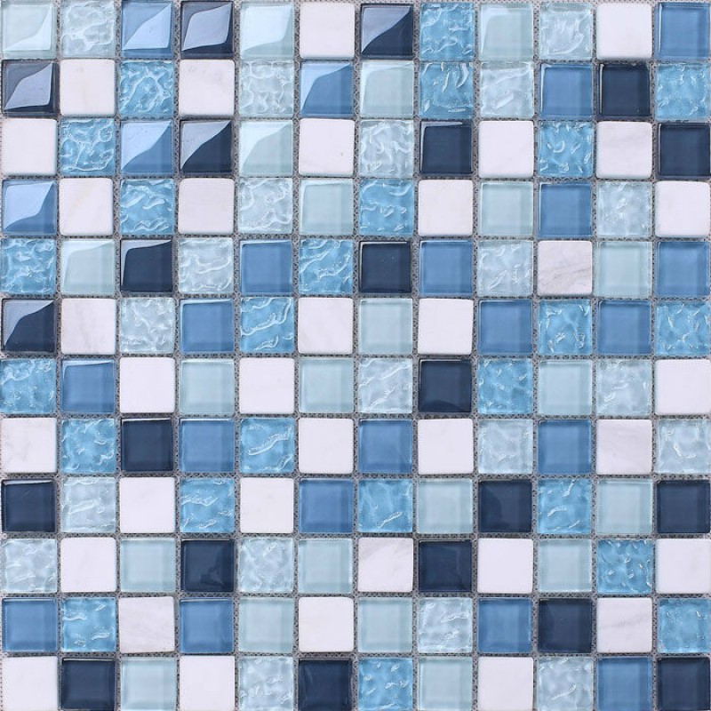 Kitchen Tiles Blue mosaic tile backsplash kitchen design blue glass & stone blend Kitchen Tiles Blue mosaic tile backsplash kitchen design blue glass & stone blend