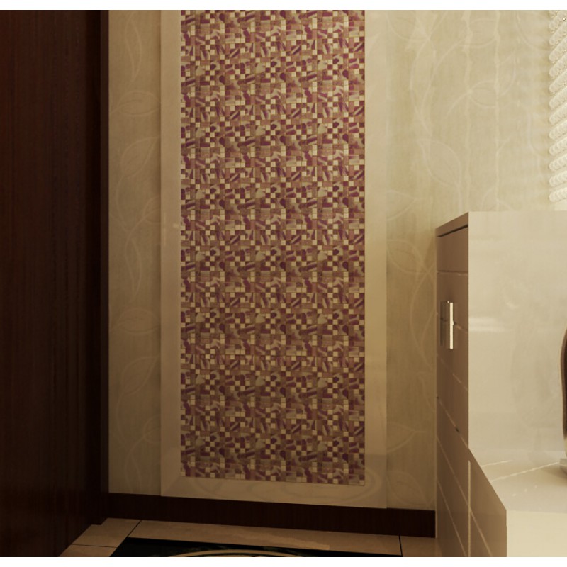 Bathroom glass tile backsplash