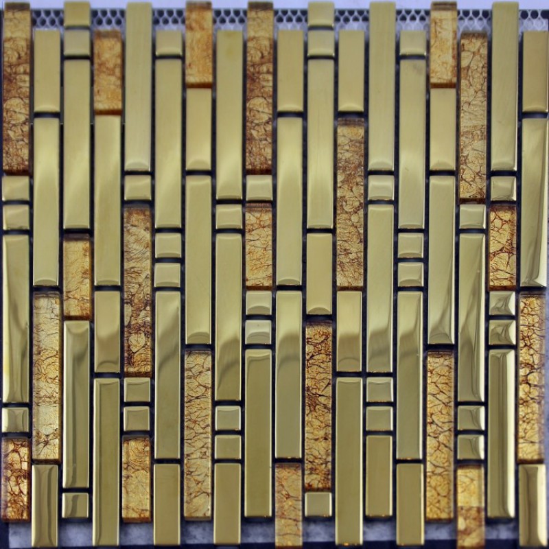 Metal Wall Tiles crystal glass mosaic tile plated metal coating strip tiles kitchen Metal Wall Tiles crystal glass mosaic tile plated metal coating strip tiles kitchen