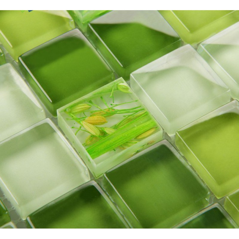 Glass mosaic tile backsplash Glass wall tiles YF-MTLP22 green Crystal