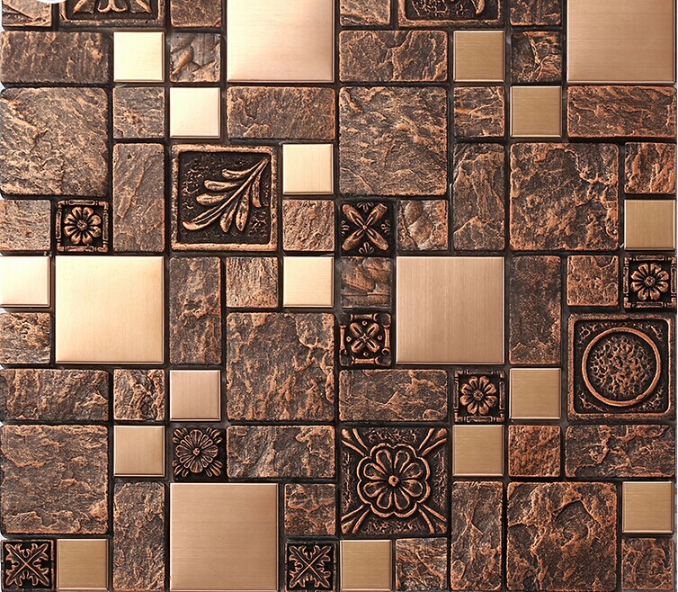 Kitchen Backsplash Mosaic brushed stainless steel tiles brass resin metal mosaic tile Kitchen Backsplash Mosaic brushed stainless steel tiles brass resin metal mosaic tile