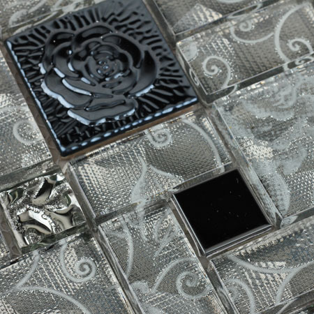 Stainless steel wall tiles sheet grey rose patterns art metal ...