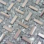 Glossy Glass Mosaic Tile Decorative Linear Kitchen Backsplash & Bathroom Wall Tiles