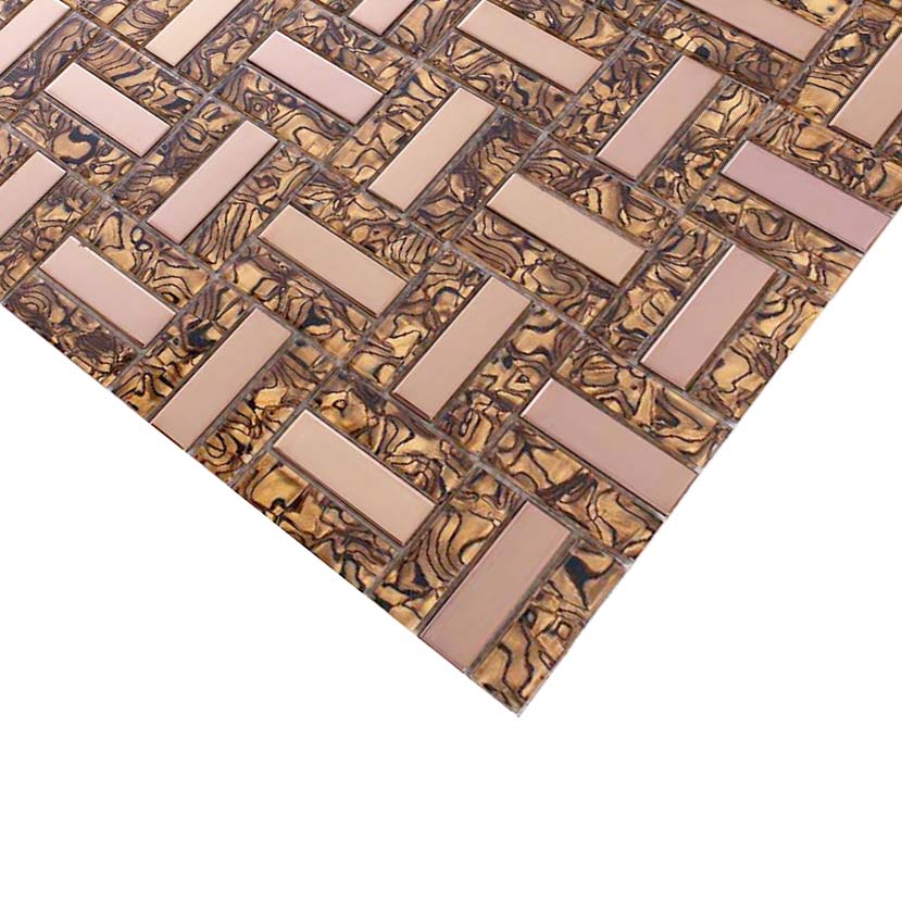 Glossy Glass Mosaic Tile Decorative Linear Kitchen Backsplash & Bathroom Wall Tiles