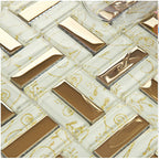 Glossy Glass Mosaic Tile Decorative Linear Kitchen Backsplash & Bathroom Wall Tiles