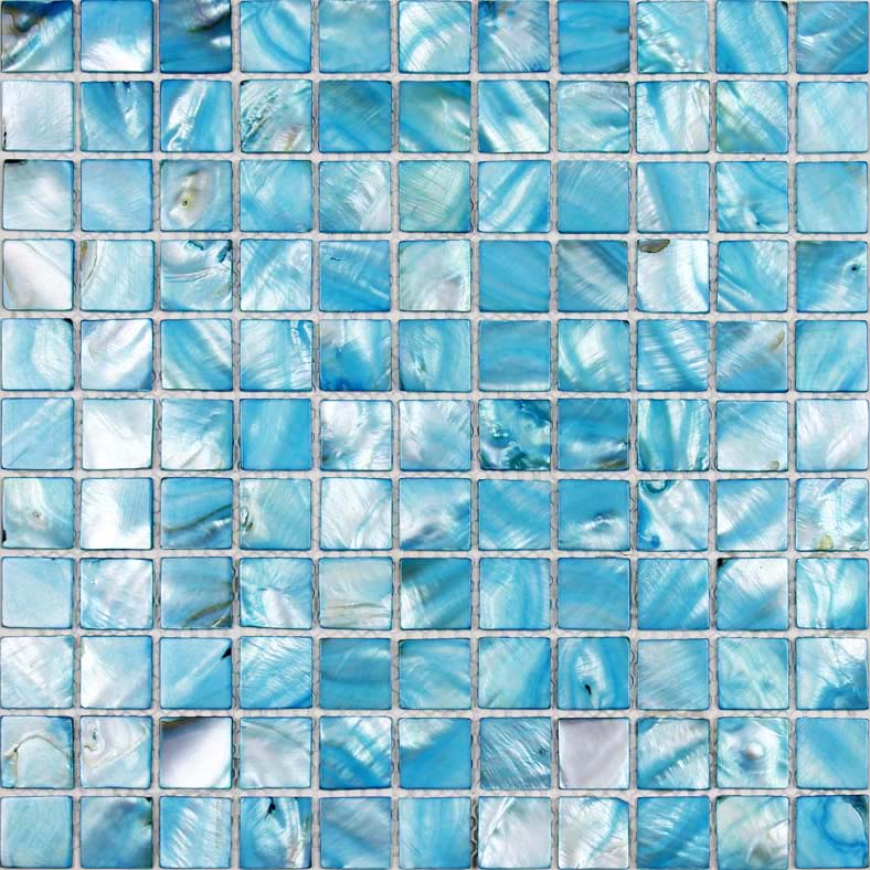 Natural Mother of Pearl Square Wall & Backsplash Tile Stained Seashell Mosaic Sheet