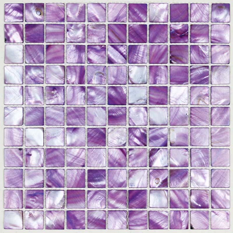Natural Mother of Pearl Square Wall & Backsplash Tile Stained Seashell Mosaic Sheet