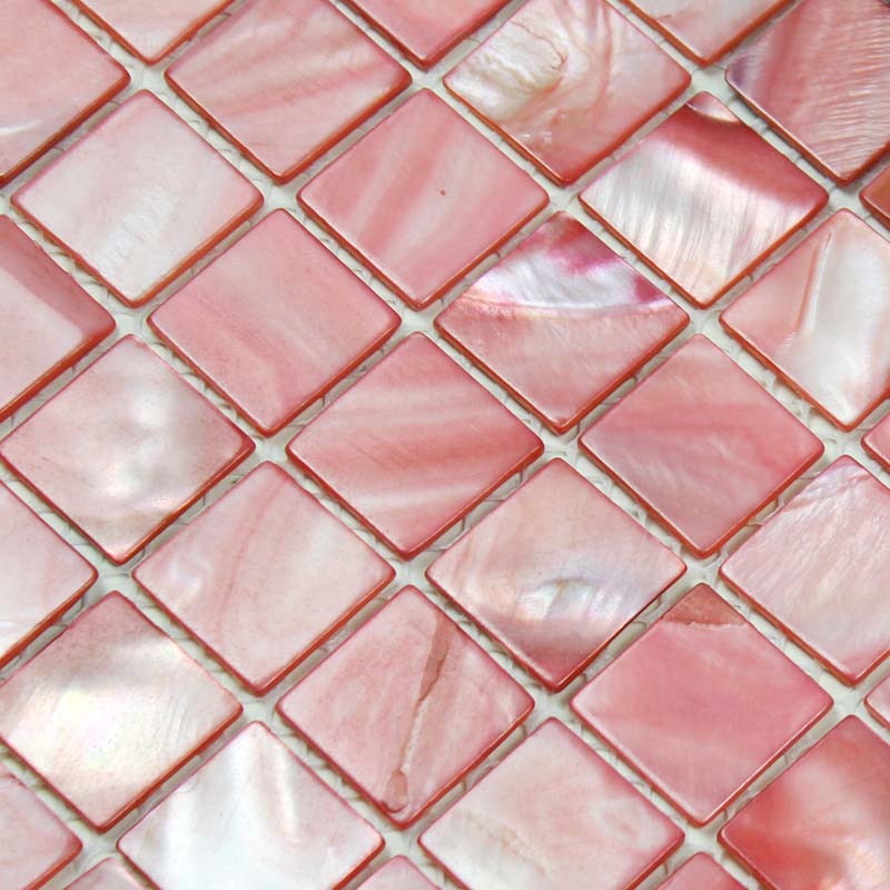 Natural Mother of Pearl Square Wall & Backsplash Tile Stained Seashell Mosaic Sheet
