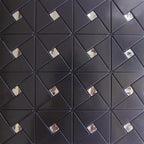 Black / Silver Geometric Peel and Stick Mosaic Tile with Mirror Accents for Wall & Backsplash