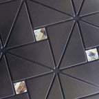 Black / Silver Geometric Peel and Stick Mosaic Tile with Mirror Accents for Wall & Backsplash