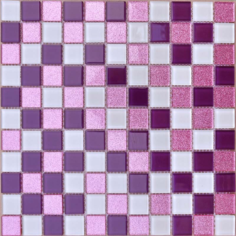 Glossy Glass Mosaic Tile Vibrant Square Backsplash & Accent Wall Tile