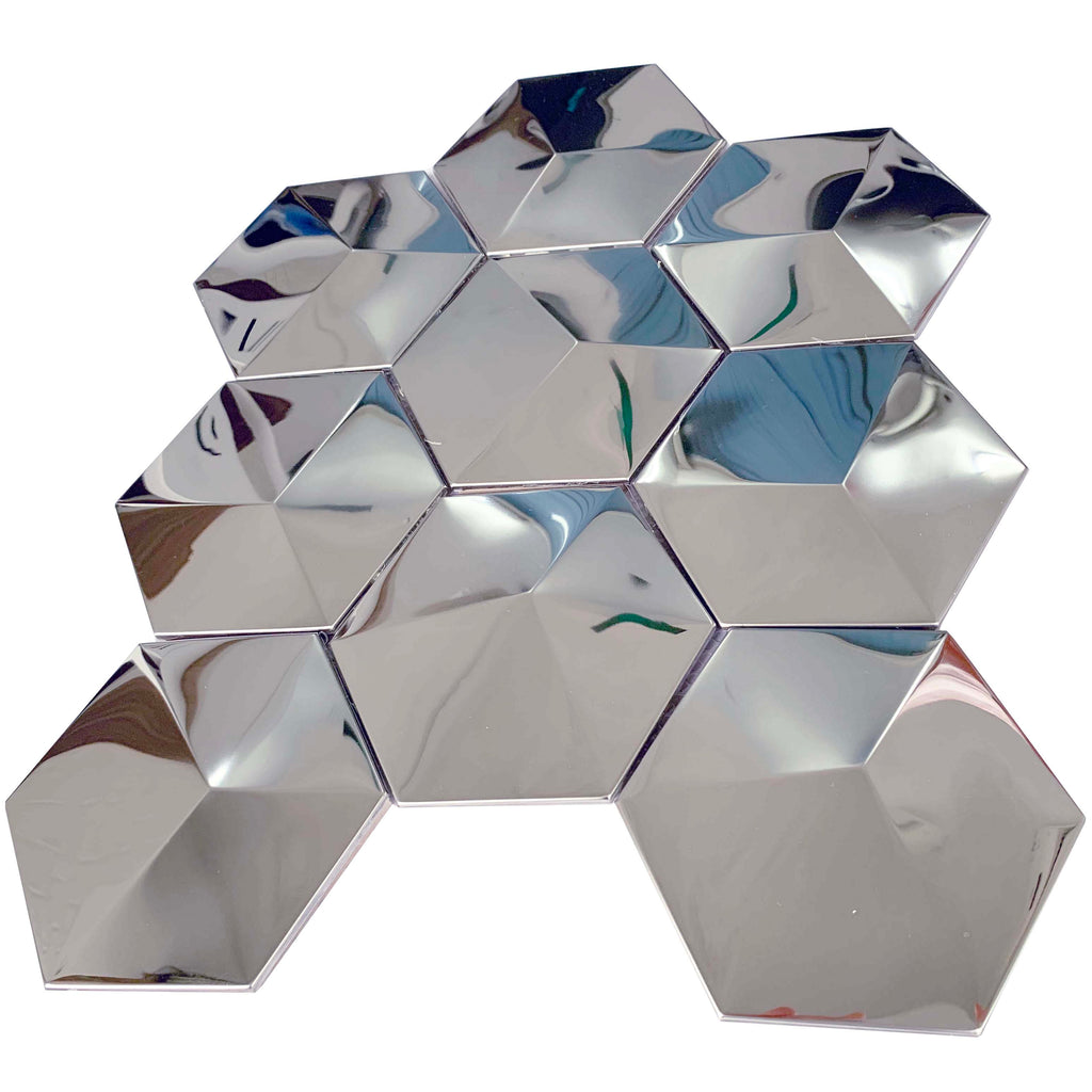 Stainless Steel Metal Mosaic Tile Modern 3D Pyramid Design for Wall & Backsplash