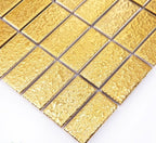 Luxury Textured Gold Ceramic Mosaic Tile Metallic Brick Pattern Floor and Wall Tile