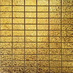 Luxury Textured Gold Ceramic Mosaic Tile Metallic Brick Pattern Floor and Wall Tile