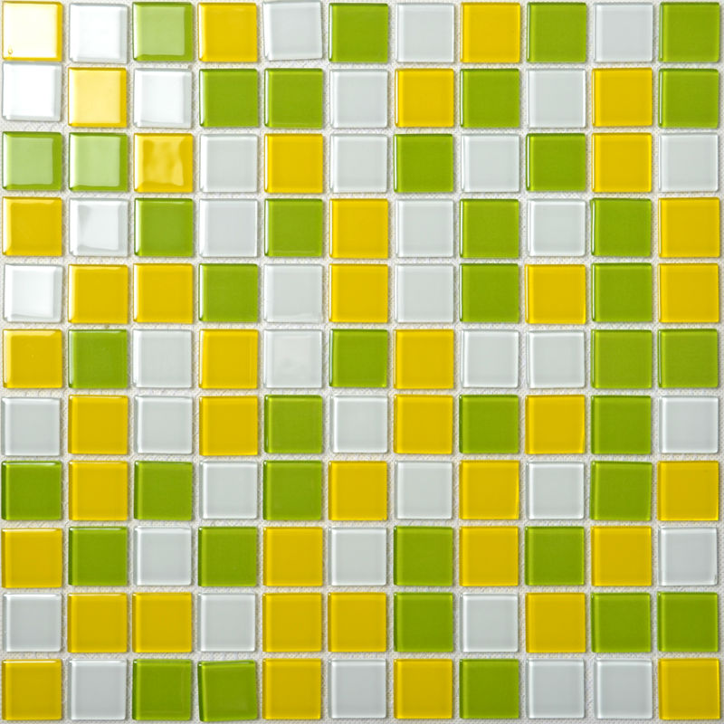 Glossy Glass Mosaic Tile Vibrant Square Backsplash & Accent Wall Tile