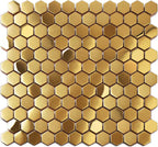 Carreau de mosaïque métallique hexagonal, dosseret de cuisine en nid d'abeille moderne et carrelage mural décoratif