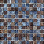 Carreaux de mosaïque en verre brillant, carrés, texturés, métalliques, pour crédence ou mur d'accent de salle de bain