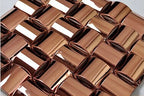 3D Stainless Steel Metal Mosaic Tile Polished Silver / Bronze Curved Square Wall Tile