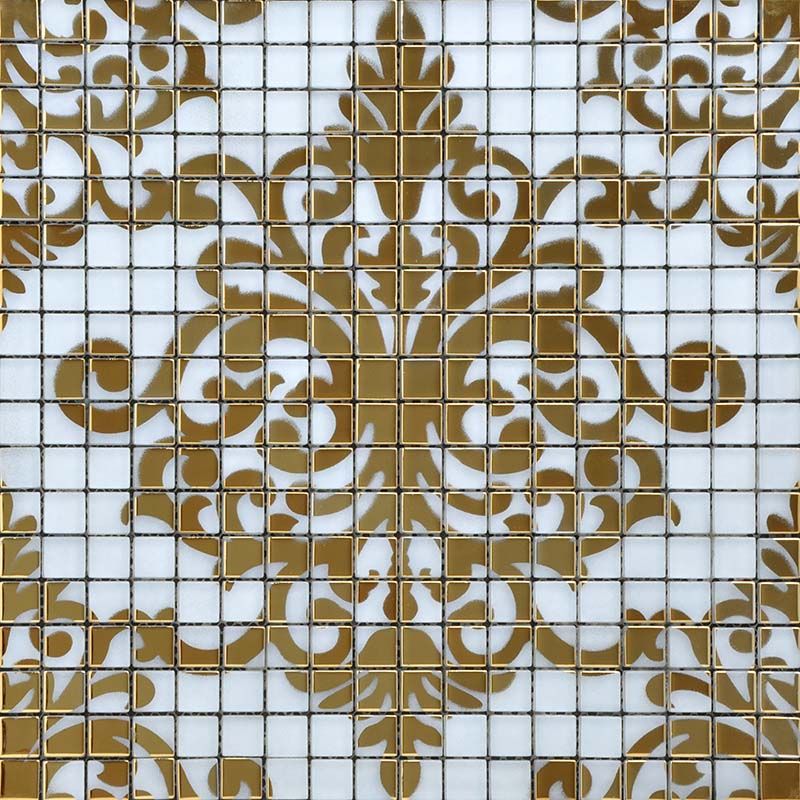 Glass Mosaic Tile Arabesque Pattern Decorative Wall Decor Backsplash Accent Tiles