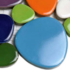 Multicolor Ceramic Pebble Mosaic Tile Polished River Stone-Look for Wall & Backsplash