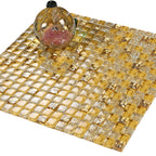 Gold Glass Mosaic Tile Sheet for Kitchen Backsplash & Bathroom Wall Decor