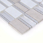 Neutral Glass, Metal & Stone Mosaic Tile Modern Rectangular Mixed Backsplash