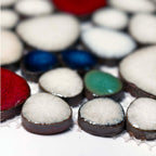 Elfenbein & Mehrfarbig Keramik Kiesel Mosaik Fliesen Stein-Optik Verzahnter Rückwand Bad