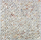 Perlmutt-Muschel Fischschuppen Mosaikfliesen Schillerndes Fächermuster für Wand & Spritzschutz