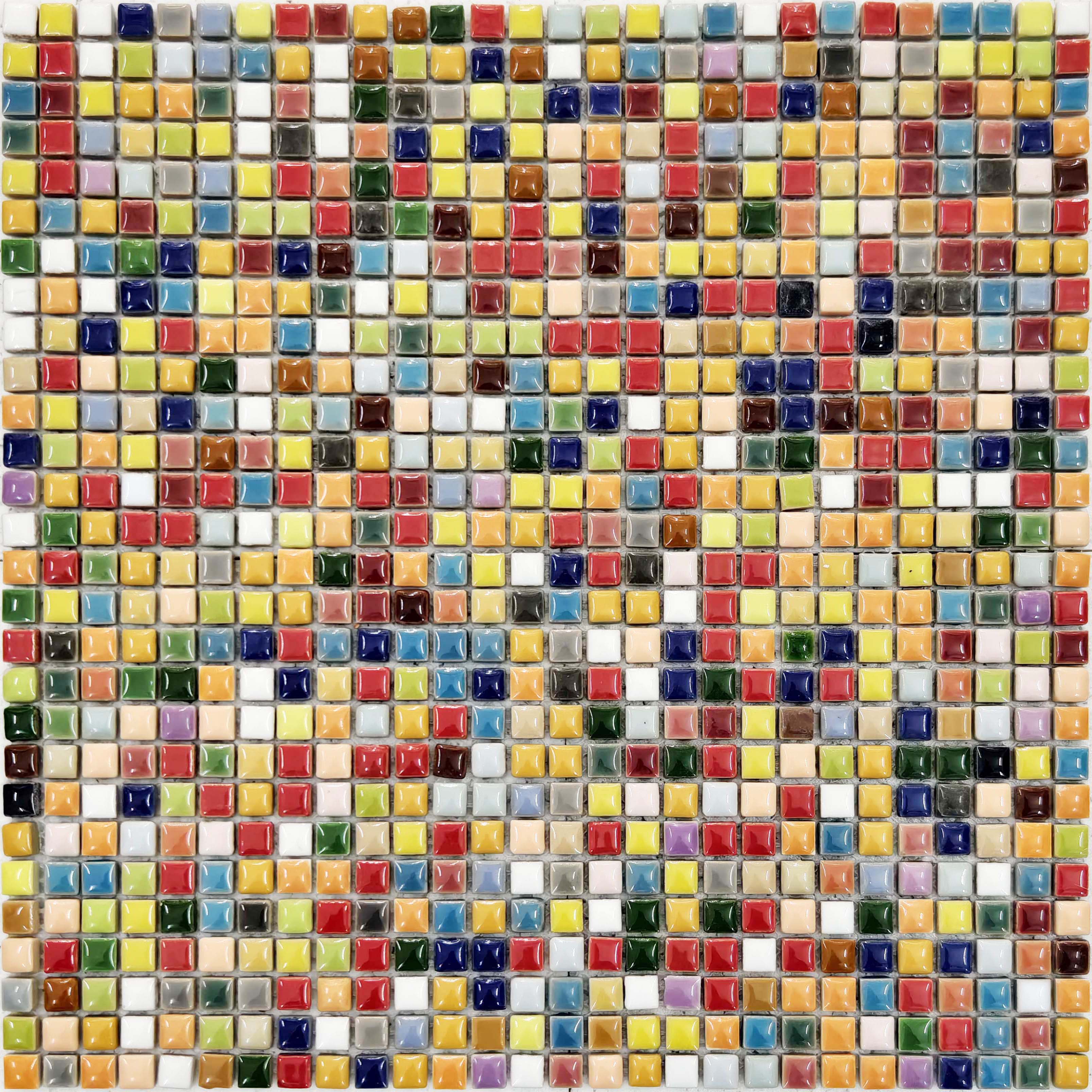 Vibrant Multicolor Ceramic Mosaic Hand-Glazed Square Pattern Wall and Floor Tile