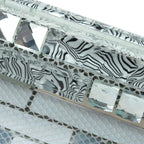 Black & Silver Glass Metal Mosaic Tile Modern Linear Mixed Material Backsplash Tile