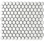Carrelage mural et de sol en mosaïque céramique hexagonale blanc classique, finition mate, motif nid d'abeille