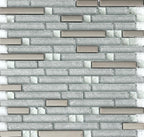 Glass Mosaic Tile Shiny Metallic Accent Modern Interlocking Linear Wall Backsplash