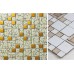 white crystal glass mosaic tile hand painted gold plated tile wall backsplashes decorative kitchen wall tiles SBLT106 