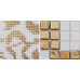 Golden Glass Mosaic Tiles Pattern for Wall Decorative Tiles Cream White Crystal Glass Tile Bathroom Wall Backsplash 21308