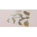 Golden Glass Mosaic Tiles Pattern for Wall Decorative Tiles Cream White Crystal Glass Tile Bathroom Wall Backsplash 21308