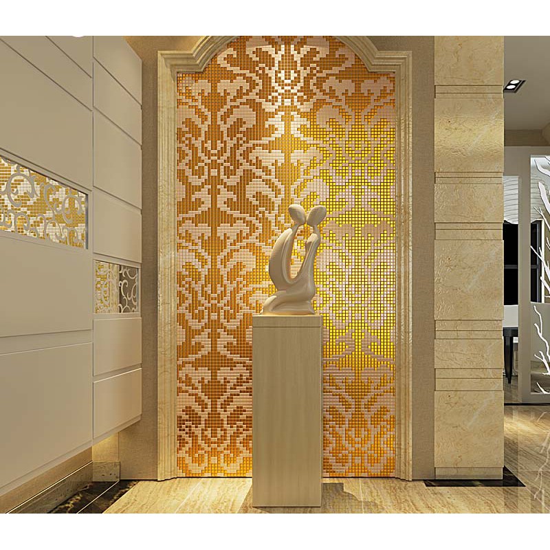 Gold And Cream Plating Gl Mosaic Tile Murals Frosted Crystal Gold And Cream Plating Gl Mosaic Tile Murals Frosted Crystal Collages Backsplash Puzzle Wall Stickers Decor
