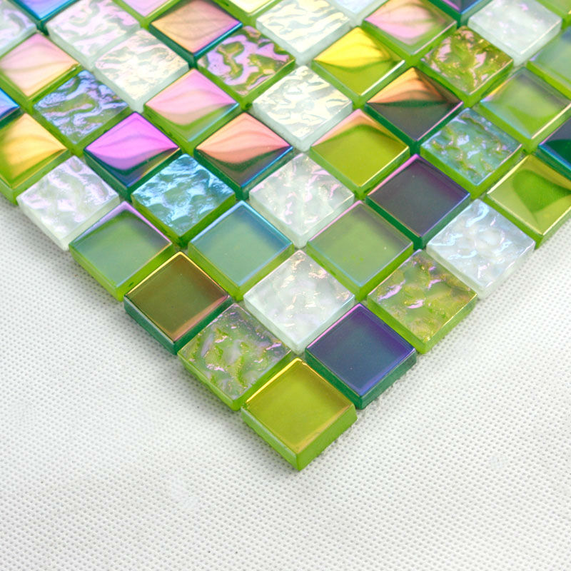 Stained Gl Mosaic Tiles Green Crystal Tile Backsplash Green Gl Mosaic Tiles Sheet Crystal Tile Backsplash 2219 Iridescent Bathroom Wall Stickers