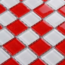 Red glass backsplash tile kitchen mosaic designs 3031 white Crystal glass bathroom wall tiles Liner floor tiles Pool mosaic tile