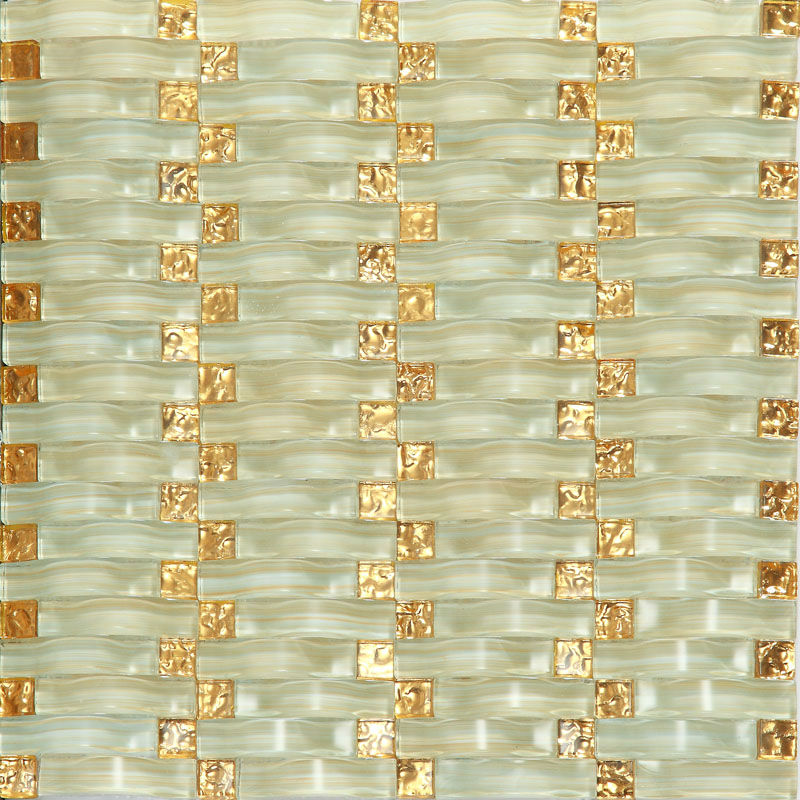 Weave Glass Mosaic Tiles Mirrored Wall Decoration Arched Crystal Weave Glass Mosaic Tiles Mirrored Wall Decoration Arched Crystal Tile Backsplash Hand Painted Design Square Small