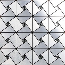 Silver alucobond tile sheets peel and stick wall tiles design bathroom metal glass diamond mosaic ACP kitchen backsplash decor MAT6127