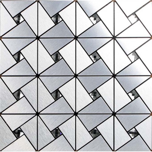Silver alucobond tile sheets peel and stick wall tiles design bathroom metal glass diamond mosaic ACP kitchen backsplash decor MAT6127