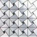 Silver alucobond tile sheets peel and stick wall tiles design bathroom metal glass diamond mosaic ACP kitchen backsplash decor MAT6127