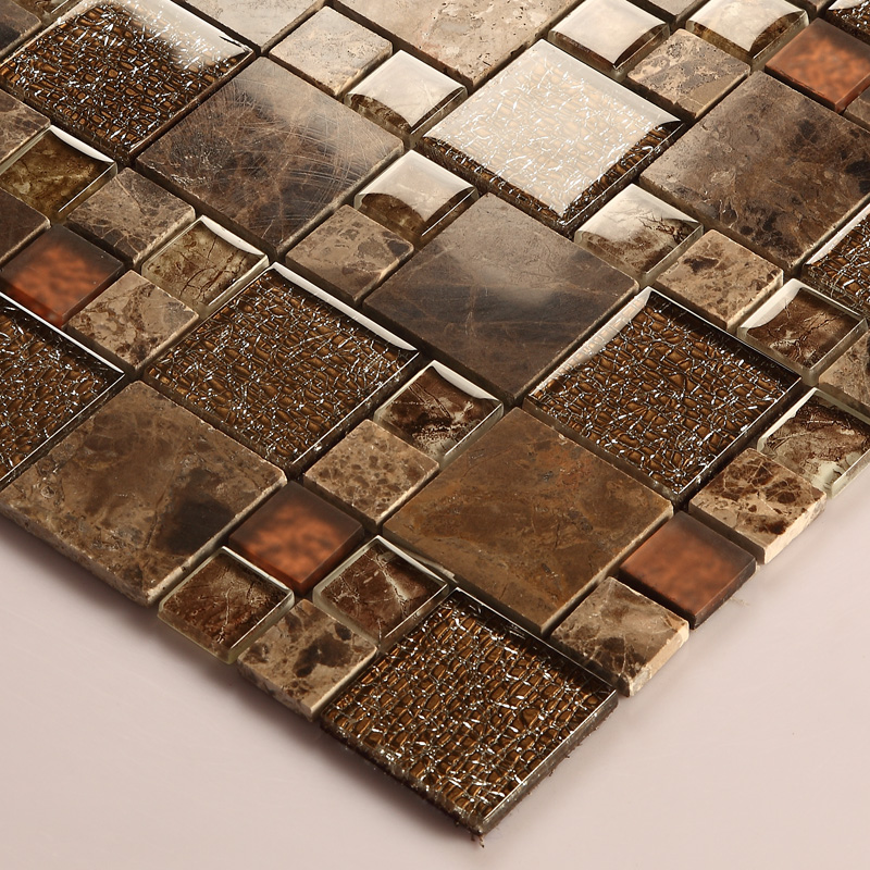 Brown Mosaic Floor Tile brown crystal glass mosaic tile natural marble tile stone tiles FREE