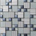 Glass mix Metal Mosaic Tile patterns Metallic Bathroom Wall Tiles Crystal Backsplash sheets Stainless Steel Glass designs 633